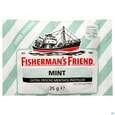 Sie sehen eine Packung Fisherman's Friend Pastillen Ohne Zucker Mint Beutel 25g, Produktbild: 02 Fisherman's Friend Pastillen Ohne Zucker Mint Beutel 25g, A-Nr.: 1365815 - 02