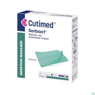 Sie sehen eine Packung Cutimed/sorbact Gel Kompressen.bakterienbindend +hydrogel 7,5x 15cm Nr 7261111 10st, Produktbild: 01 Cutimed/sorbact Gel Kompressen.bakterienbindend +hydrogel 7,5x 15cm Nr 7261111 10st, A-Nr.: 3691499 - 01