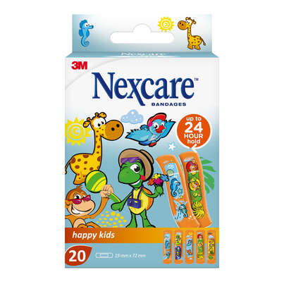Nexcare™ Happy Kids Pflaster, 19 mm x 72 mm, 20/Packung, A-Nr.: 5360186 - 01