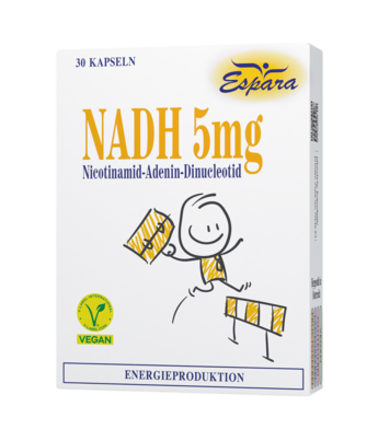 Sie sehen eine Packung Espara NADH-5mg Kapseln, Produktbild: 01 Espara NADH-5mg Kapseln, A-Nr.: 2395936 - 01