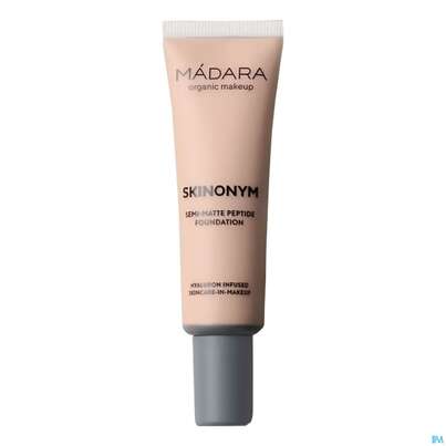 Sie sehen eine Packung Madara Skinonym Semi Matte Peptide Foundation 30 Rose Ivory 30ml, Produktbild: 01 Madara Skinonym Semi Matte Peptide Foundation 30 Rose Ivory 30ml, A-Nr.: 5755335 - 01