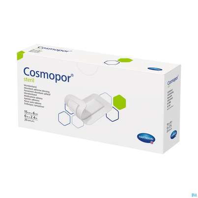 Sie sehen eine Packung Wundverband Cosmopor Steril Selbstklebend 6x 15cm 1st, Produktbild: 01 Wundverband Cosmopor Steril Selbstklebend 6x 15cm 1st, A-Nr.: 3012825 - 01