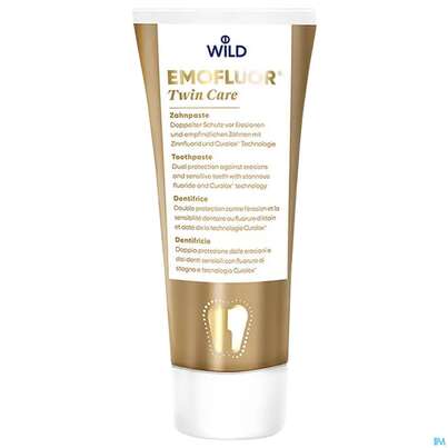 Sie sehen eine Packung Zahnpaste Emofluor Twin Care 75ml, Produktbild: 02 Zahnpaste Emofluor Twin Care 75ml, A-Nr.: 5327869 - 02
