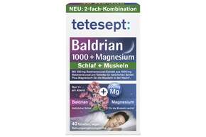 tetesept Baldrian 1000mg + Magnesium Tabletten 40 Stk, A-Nr.: 5954307 - 01