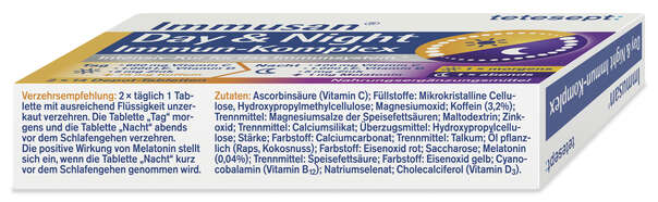 Sie sehen eine Packung TETESEPT Immusan Day & Night FTa 28ST, Produktbild: 04 TETESEPT Immusan Day & Night FTa 28ST, A-Nr.: 5882430 - 04