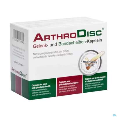 Sie sehen eine Packung Arthrodisc Gelenk +bandscheiben Kapseln 120st, Produktbild: 03 Arthrodisc Gelenk +bandscheiben Kapseln 120st, A-Nr.: 3966967 - 03