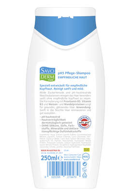 Savoderm med EMPFINDLICHE HAUT pH5 Pflege-Shampoo 250ml, A-Nr.: 4364957 - 02