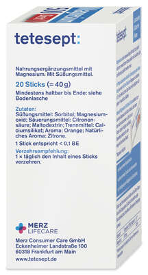 Sie sehen eine Packung tetesept Magnesium 500 direkt Stick 20 Stk., Produktbild: 04 tetesept Magnesium 500 direkt Stick 20 Stk., A-Nr.: 5664868 - 04