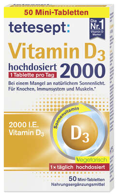 tetesept Vitamin D3 2000 Fta 50St, A-Nr.: 4775146 - 01
