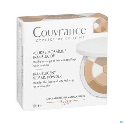 Sie sehen eine Packung Avene Couvrance Mosaikpuder Transparent 10g, Produktbild: 01 Avene Couvrance Mosaikpuder Transparent 10g, A-Nr.: 2594989 - 01