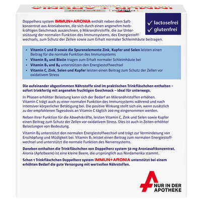 Sie sehen eine Packung Doppelherz system IMMUN + ARONIA - UNTERSTÜTZUNG DER ABWEHR, Produktbild: 04 Doppelherz system IMMUN + ARONIA - UNTERSTÜTZUNG DER ABWEHR, A-Nr.: 5678008 - 04