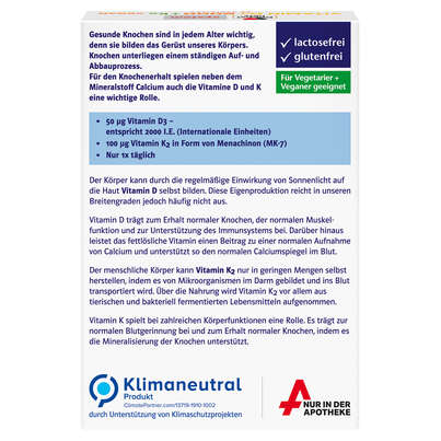 Sie sehen eine Packung Doppelherz system VITAMIN D3 2000 + K2 VEGAN - IMMUNSYSTEM + KNOCHENFUNKTION, Produktbild: 04 Doppelherz system VITAMIN D3 2000 + K2 VEGAN - IMMUNSYSTEM + KNOCHENFUNKTION, A-Nr.: 5677641 - 04