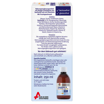 Sie sehen eine Packung Doppelherz system OMEGA-3 family FLÜSSIG Gehirnfunktion + Immunsystem, Produktbild: 02 Doppelherz system OMEGA-3 family FLÜSSIG Gehirnfunktion + Immunsystem, A-Nr.: 4246270 - 02