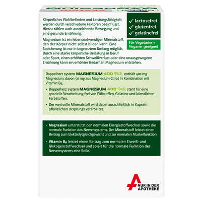 Sie sehen eine Packung Doppelherz system MAGNESIUM 400 PUR, Produktbild: 04 Doppelherz system MAGNESIUM 400 PUR, A-Nr.: 5774143 - 04