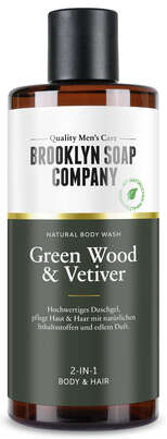 Sie sehen eine Packung Brooklyn Soap Company Body Wash GreenWood&Vetiver, Produktbild: 01 Brooklyn Soap Company Body Wash GreenWood&Vetiver, A-Nr.: 5967600 - 01