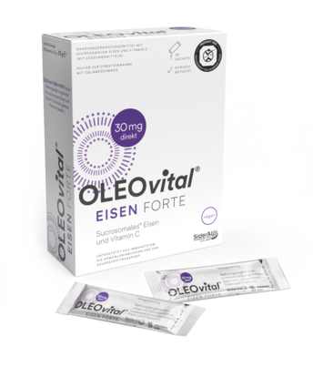 Sie sehen eine Packung OLEOvital® Eisen Forte (Sachets), Produktbild: 02 OLEOvital® Eisen Forte (Sachets), A-Nr.: 4540259 - 02