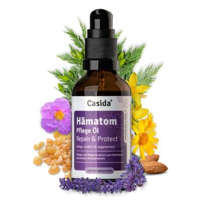Sie sehen eine Packung Hämatom Pflege Öl Repair & Protect, Produktbild: 01 Hämatom Pflege Öl Repair & Protect, A-Nr.: 5731659 - 01