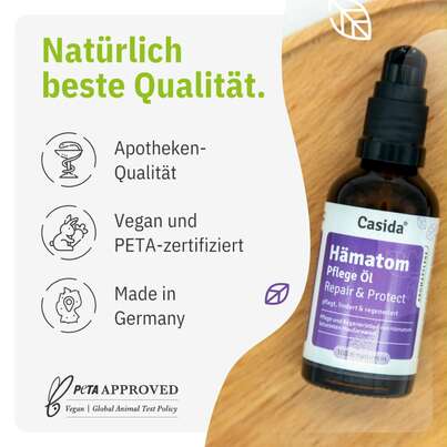 Sie sehen eine Packung Hämatom Pflege Öl Repair & Protect, Produktbild: 03 Hämatom Pflege Öl Repair & Protect, A-Nr.: 5731659 - 03