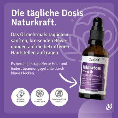 Sie sehen eine Packung Hämatom Pflege Öl Repair & Protect, Produktbild: 05 Hämatom Pflege Öl Repair & Protect, A-Nr.: 5731659 - 05