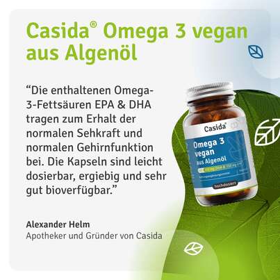 Sie sehen eine Packung Omega 3 Vegan aus Algenöl, Produktbild: 06 Omega 3 Vegan aus Algenöl, A-Nr.: 5820736 - 06