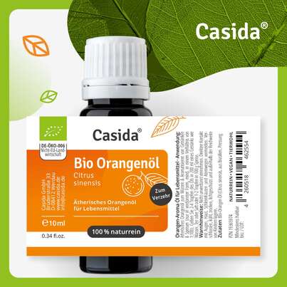 Sie sehen eine Packung Bio Orangenöl – Zum Verzehr, Produktbild: 10 Bio Orangenöl – Zum Verzehr, A-Nr.: 5898891 - 10