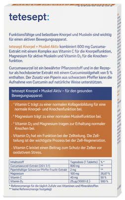 Sie sehen eine Packung tetesept Knorpel + Muskel 800mg 30St., Produktbild: 03 tetesept Knorpel + Muskel 800mg 30St., A-Nr.: 5882401 - 03