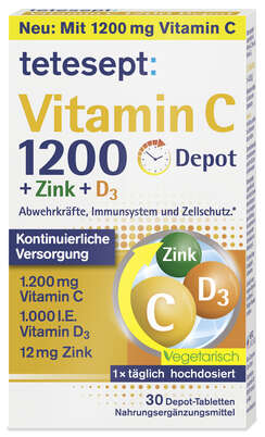TETESEPT VITAMIN C 1200 +Zink+D3 FTa 30 ST, A-Nr.: 5818188 - 01