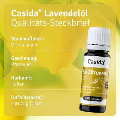 Sie sehen eine Packung Zitronenöl Bio naturrein – Zum Verzehr innerlich, Produktbild: 02 Zitronenöl Bio naturrein – Zum Verzehr innerlich, A-Nr.: 5898939 - 02