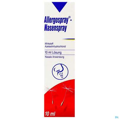 Sie sehen eine Packung Allergospray Nasespray 10ml, Produktbild: 01 Allergospray Nasespray 10ml, A-Nr.: 2448704 - 01