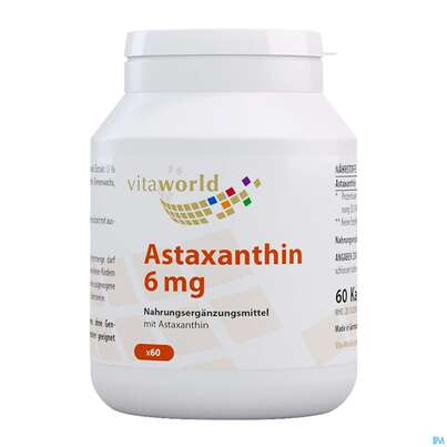 Astaxanthin Kapseln/vegetarisch 6mg Vita World 60st, A-Nr.: 4836095 - 01