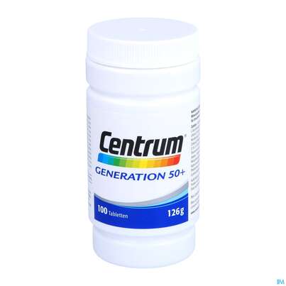 Sie sehen eine Packung Centrum Tabl Generation 50+ 100st, Produktbild: 08 Centrum Tabl Generation 50+ 100st, A-Nr.: 4555479 - 08