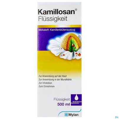 Sie sehen eine Packung Kamillosan Flüssigkeit 500ml, Produktbild: 01 Kamillosan Flüssigkeit 500ml, A-Nr.: 4465291 - 01