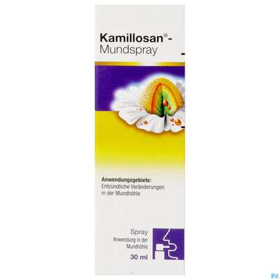 Sie sehen eine Packung Kamillosan Mundspray 30ml, Produktbild: 01 Kamillosan Mundspray 30ml, A-Nr.: 1349851 - 01