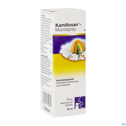 Sie sehen eine Packung Kamillosan Mundspray 30ml, Produktbild: 02 Kamillosan Mundspray 30ml, A-Nr.: 1349851 - 02