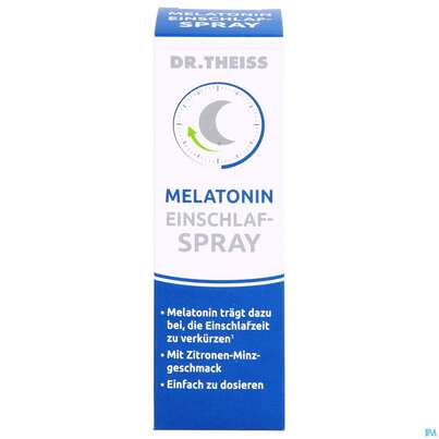 Sie sehen eine Packung Melatonin Einschlafspray -dr.theiss 30ml, Produktbild: 01 Melatonin Einschlafspray -dr.theiss 30ml, A-Nr.: 5383431 - 01