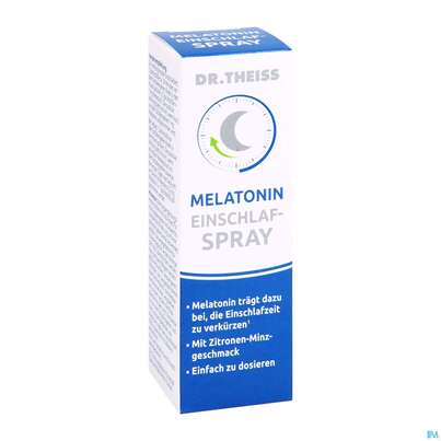 Sie sehen eine Packung Melatonin Einschlafspray -dr.theiss 30ml, Produktbild: 03 Melatonin Einschlafspray -dr.theiss 30ml, A-Nr.: 5383431 - 03