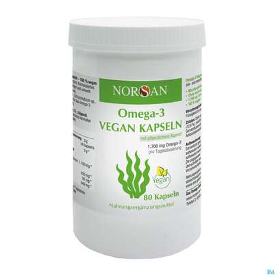 Omega -3 Norsan Kapseln/vegan/pflanz. Algenoel,hochd. 80st, A-Nr.: 5475162 - 01