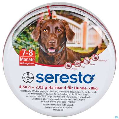 Seresto Halsband F Hunde Groesser Als 8kg 4,50g + 2,03g 1st, A-Nr.: 3907700 - 01