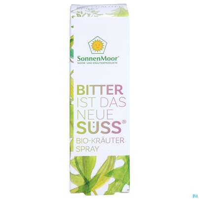 Sie sehen eine Packung Sonnenmoor Bio-kraeuterspray Bitter Ist Das Neue Suess 20ml, Produktbild: 01 Sonnenmoor Bio-kraeuterspray Bitter Ist Das Neue Suess 20ml, A-Nr.: 4803693 - 01
