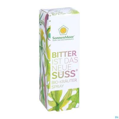 Sie sehen eine Packung Sonnenmoor Bio-kraeuterspray Bitter Ist Das Neue Suess 20ml, Produktbild: 03 Sonnenmoor Bio-kraeuterspray Bitter Ist Das Neue Suess 20ml, A-Nr.: 4803693 - 03