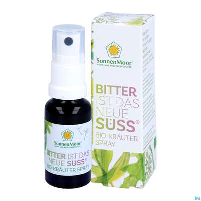 Sie sehen eine Packung Sonnenmoor Bio-kraeuterspray Bitter Ist Das Neue Suess 20ml, Produktbild: 04 Sonnenmoor Bio-kraeuterspray Bitter Ist Das Neue Suess 20ml, A-Nr.: 4803693 - 04