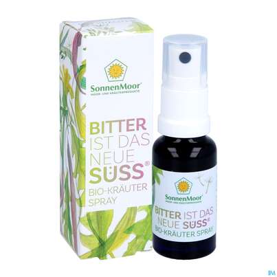 Sie sehen eine Packung Sonnenmoor Bio-kraeuterspray Bitter Ist Das Neue Suess 20ml, Produktbild: 05 Sonnenmoor Bio-kraeuterspray Bitter Ist Das Neue Suess 20ml, A-Nr.: 4803693 - 05