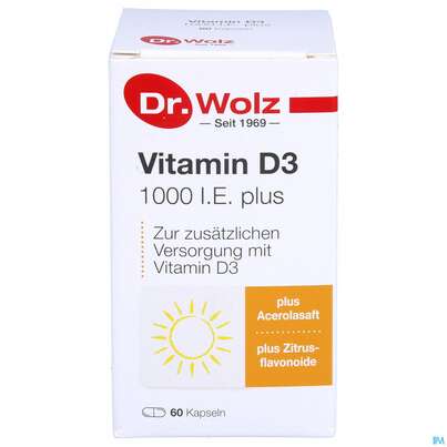 Vitamin D3 Kapseln 1000ie Plus -dr.wolz Nr 60 60st, A-Nr.: 3839335 - 01