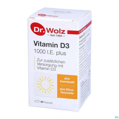 Vitamin D3 Kapseln 1000ie Plus -dr.wolz Nr 60 60st, A-Nr.: 3839335 - 02