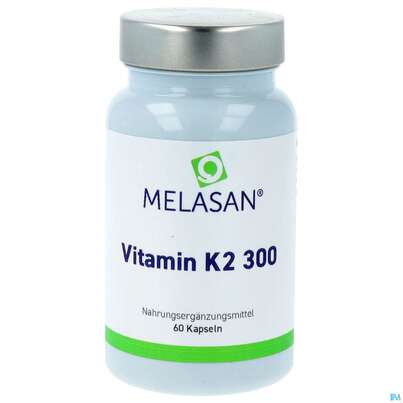 Sie sehen eine Packung Vitamin K2 Kapseln 300 Melasan 60st, Produktbild: 01 Vitamin K2 Kapseln 300 Melasan 60st, A-Nr.: 4373494 - 01