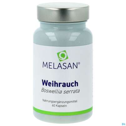 Sie sehen eine Packung Weihrauch Kapseln Melasan 60st, Produktbild: 01 Weihrauch Kapseln Melasan 60st, A-Nr.: 3410603 - 01
