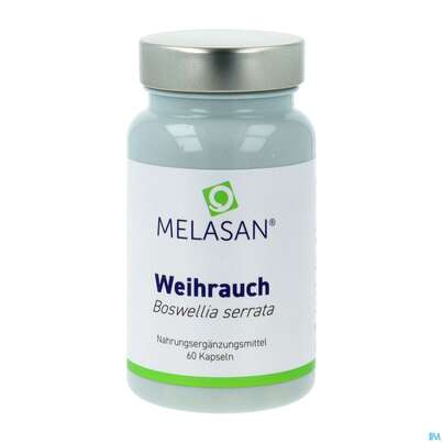 Sie sehen eine Packung Weihrauch Kapseln Melasan 60st, Produktbild: 02 Weihrauch Kapseln Melasan 60st, A-Nr.: 3410603 - 02