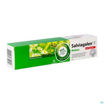 Sie sehen eine Packung Zahnpaste Salviagalen-f Creme 75ml, Produktbild: 02 Zahnpaste Salviagalen-f Creme 75ml, A-Nr.: 2643268 - 02