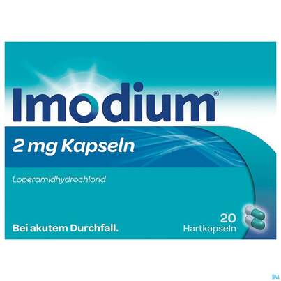 Sie sehen eine Packung Imodium Kapseln 2mg 20st, Produktbild: 02 Imodium Kapseln 2mg 20st, A-Nr.: 3773168 - 02