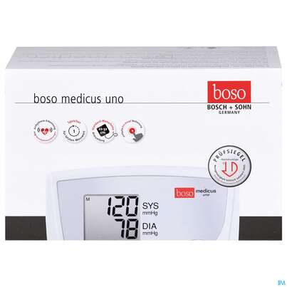 Sie sehen eine Packung Blutdruckmesser Boso Medicus Uno Normallaenge 1st, Produktbild: 01 Blutdruckmesser Boso Medicus Uno Normallaenge 1st, A-Nr.: 2768047 - 01